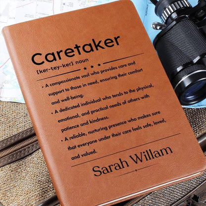 Caretaker definition Personalized Leather Journal – Gift for caregiver