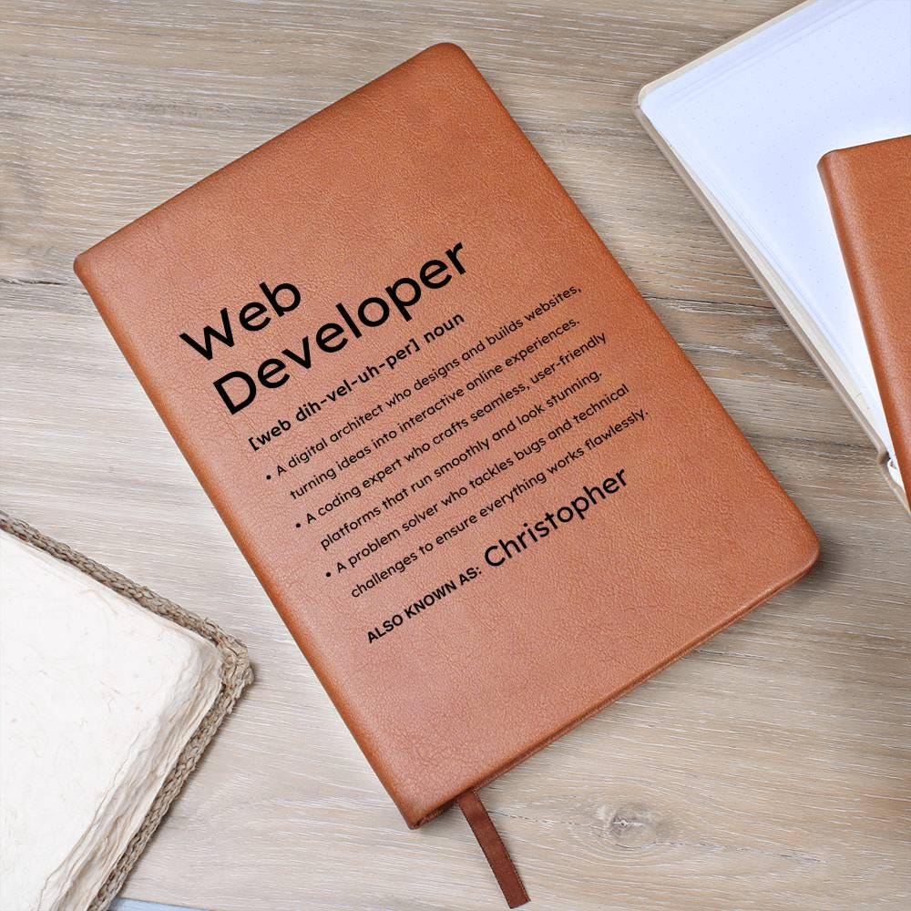 Personalized Web Developer Definition Leather Journal – view 8