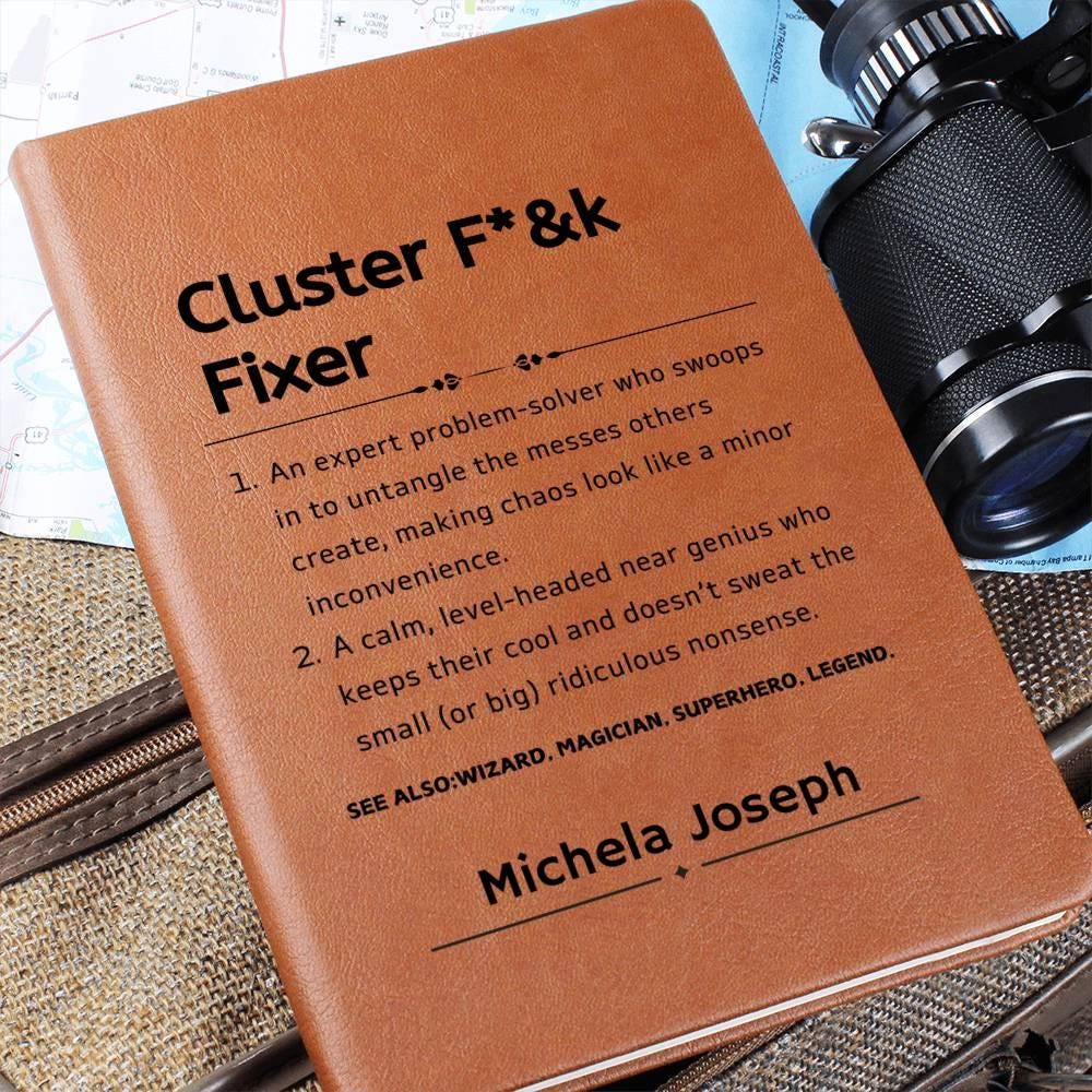 Cluster Fixer Gift Personalized Leather Journal – Boss Gift – view 10
