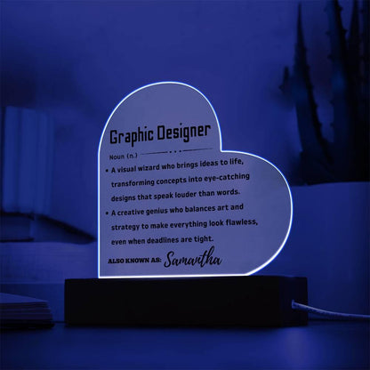 Graphic Design Definition Heart LED Plaque – Artist Keepsake Journal – view 5
