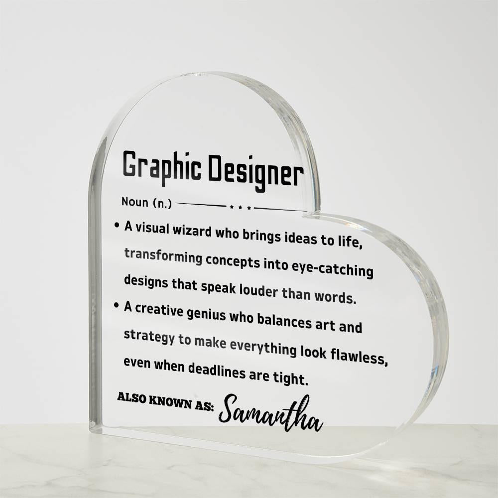 Graphic Design Definition Heart LED Plaque – Artist Keepsake Journal – view 3