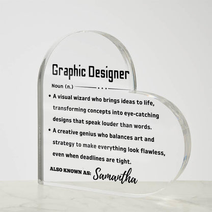 Graphic Design Definition Heart LED Plaque – Artist Keepsake Journal – view 3