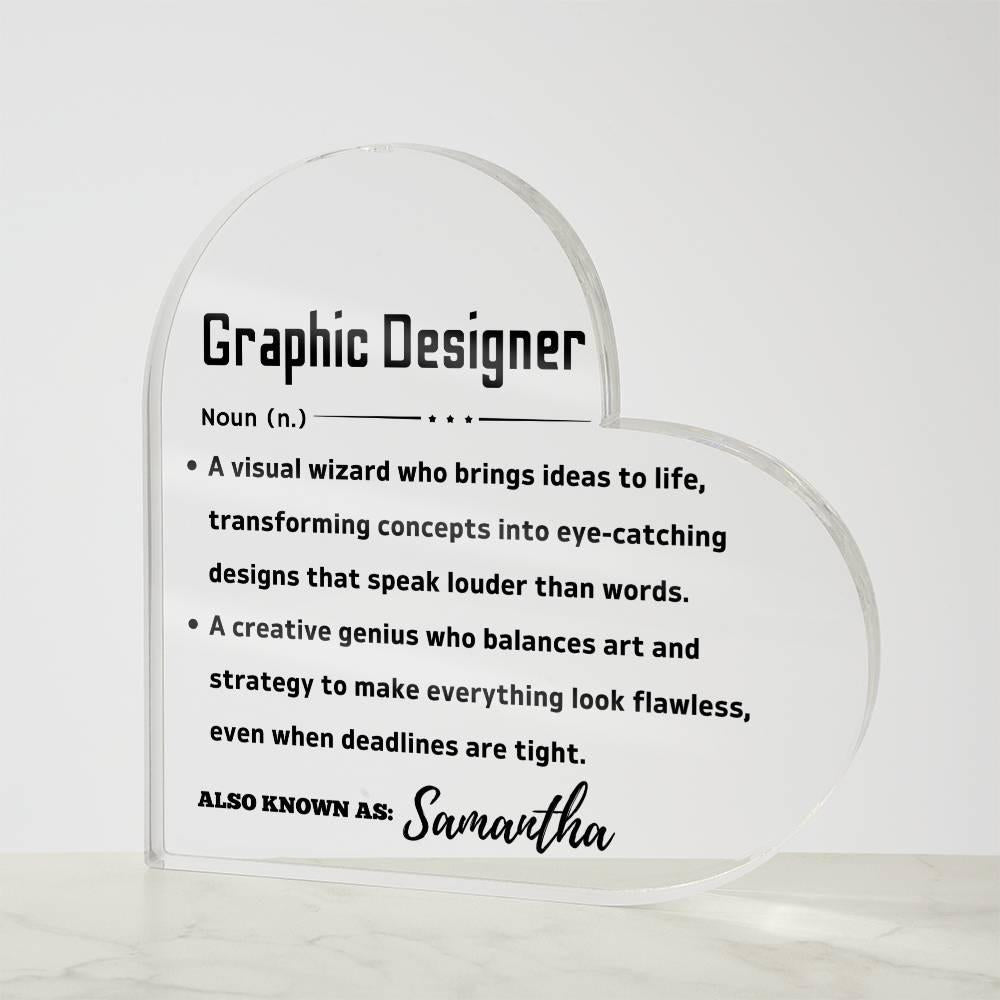 Graphic Design Definition Heart LED Plaque – Artist Keepsake Journal – view 10
