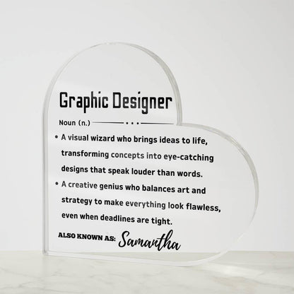 Graphic Design Definition Heart LED Plaque – Artist Keepsake Journal – view 10