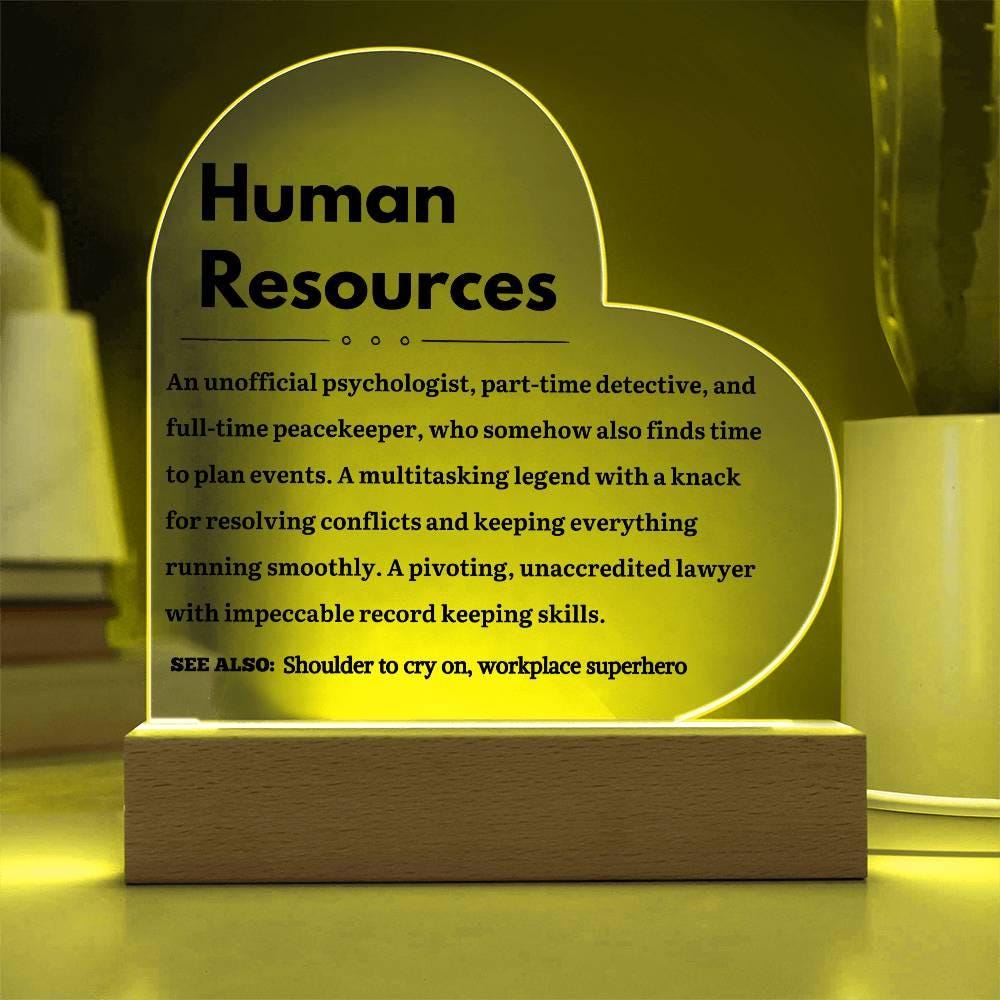 Human Resource Personalized LED Heart Plaque – Meaningful Hr Gift – view 5