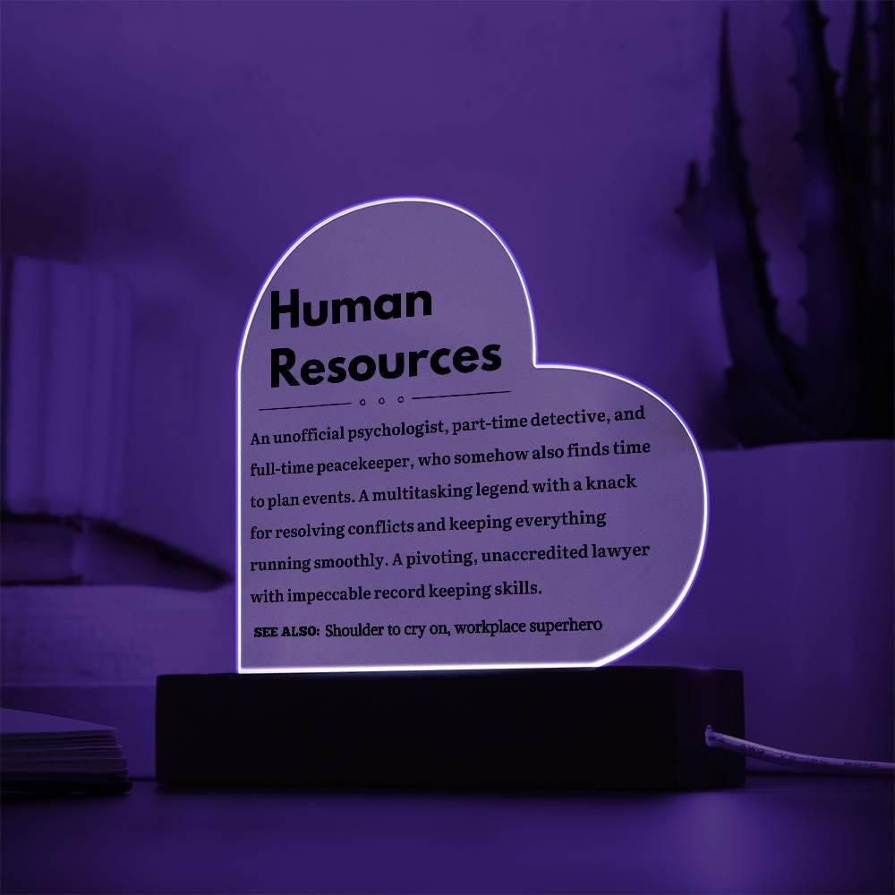 Human Resource Personalized LED Heart Plaque – Meaningful Hr Gift – view 8