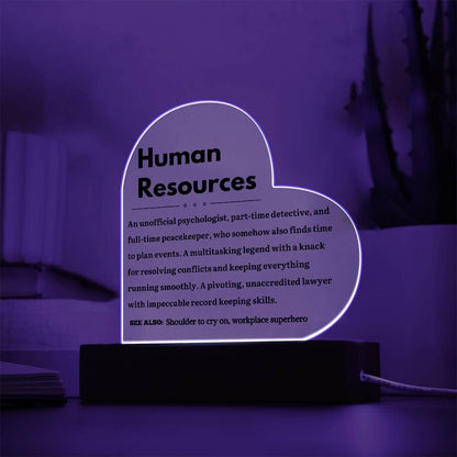 Human Resource Personalized LED Heart Plaque – Meaningful Hr Gift – view 8