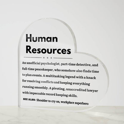 Human Resource Personalized LED Heart Plaque – Meaningful Hr Gift – view 4