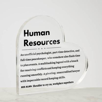 Human Resource Personalized LED Heart Plaque – Meaningful Hr Gift – view 3