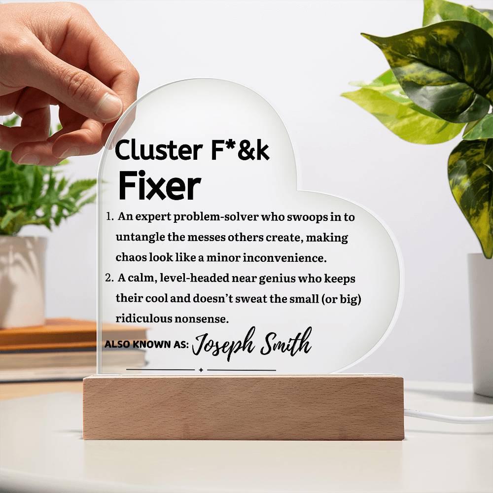 Cluster Fixer Gift Personalized LED Acrylic Plaque – Manger Gift – view 2