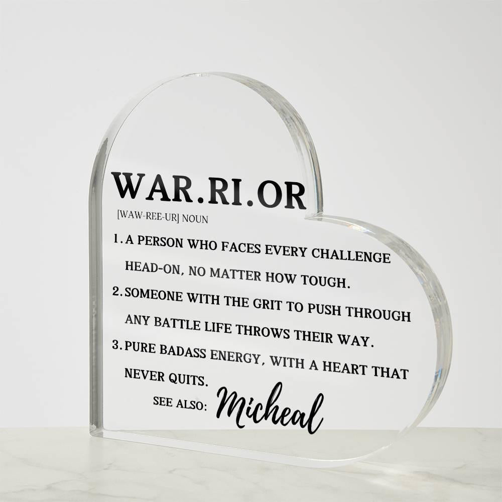 Personalized Warrior Definition Plaque – Cancer Recovery Gifts – view 4