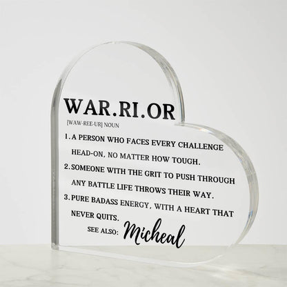 Personalized Warrior Definition Plaque – Cancer Recovery Gifts – view 4