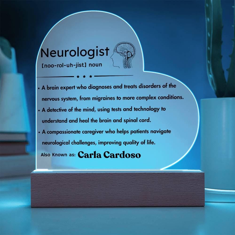 Personalized Neurologist Definition Plaque – Gift for Brain Doctor – view 2