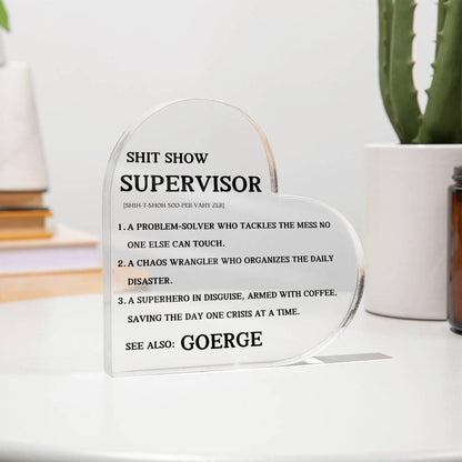 Shitshow Supervisor Definition Personalized Acrylic Plaque – view 3