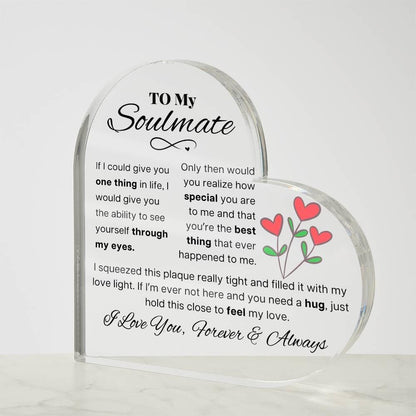 To My Soulmate Heart Acrylic Plaque – fiancé Gift – view 4