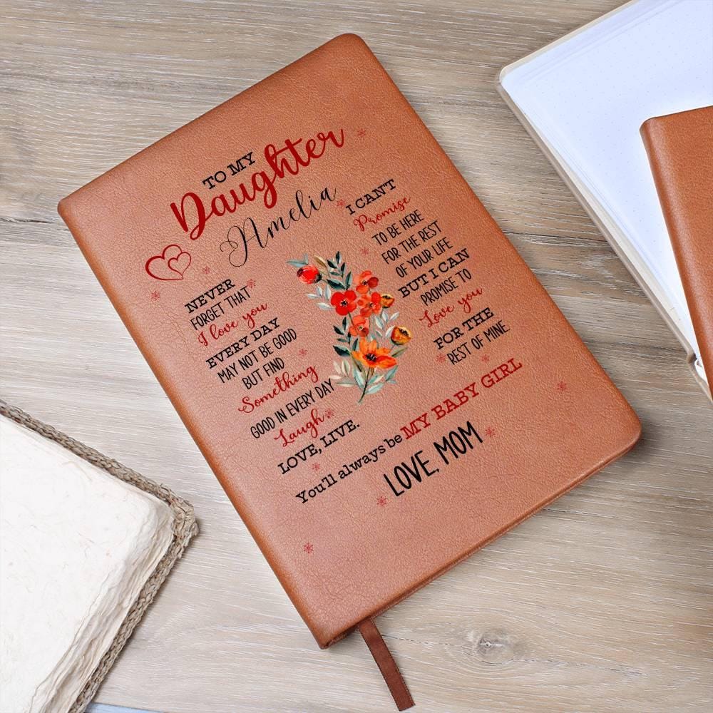 To My Daughter Personalized Leather Journal – Gift from Dad – view 9