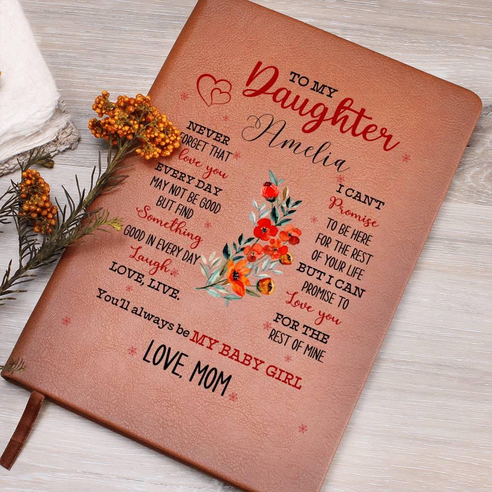To My Daughter Personalized Leather Journal – Gift from Dad