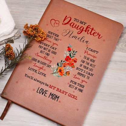 To My Daughter Personalized Leather Journal – Gift from Dad