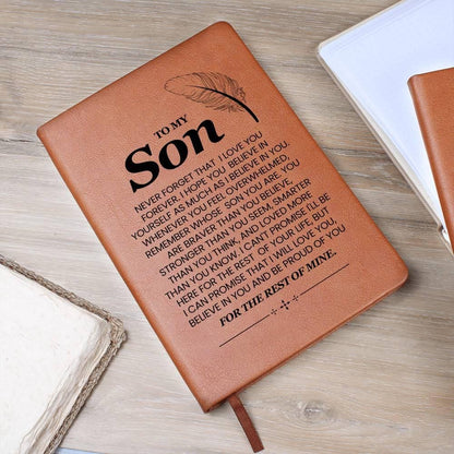 To My Son Personalized Leather Journal – Son Christmas gift from Mom – view 10