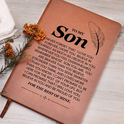 To My Son Personalized Leather Journal – Son Christmas gift from Mom