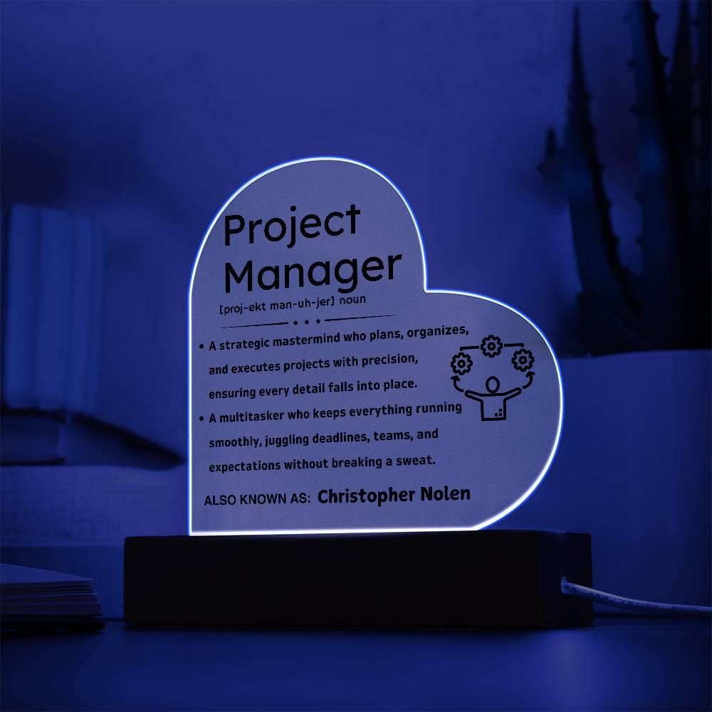 Personalized Project Manager Appreciation Plaque – Thank you Gift – view 2
