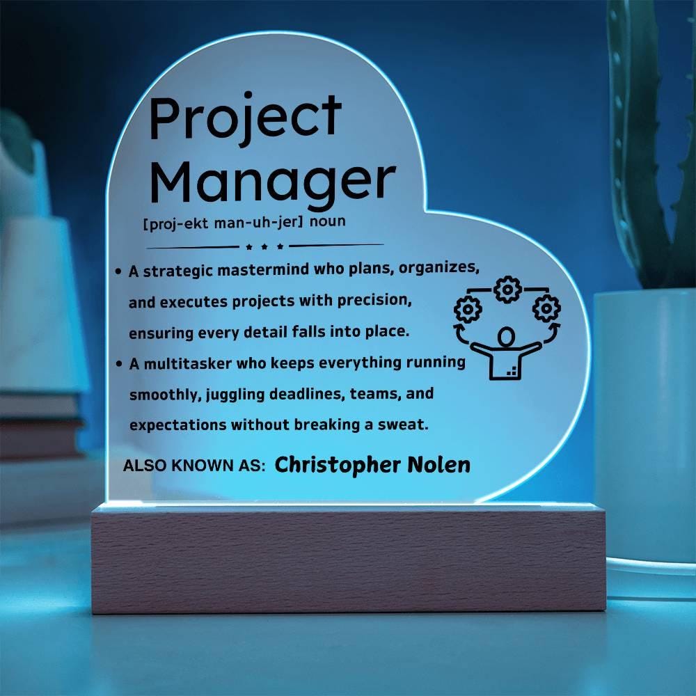 Personalized Project Manager Appreciation Plaque – Thank you Gift – view 3