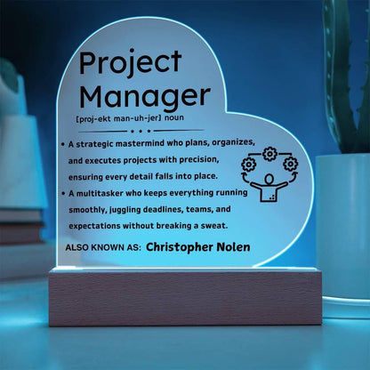 Personalized Project Manager Appreciation Plaque – Thank you Gift – view 3