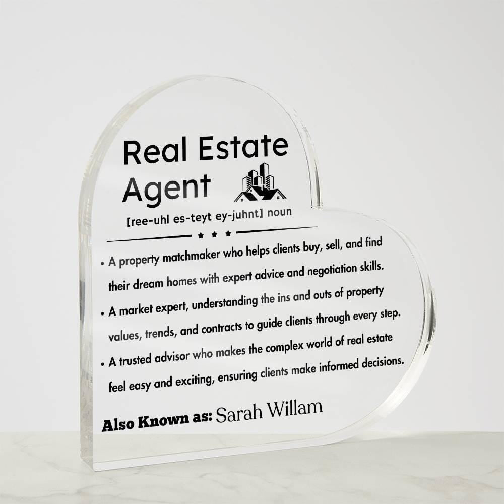 Real Estate Agent Definition Heart Plaque – Realtor Thank you Gift – view 8