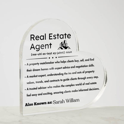 Real Estate Agent Definition Heart Plaque – Realtor Thank you Gift – view 8