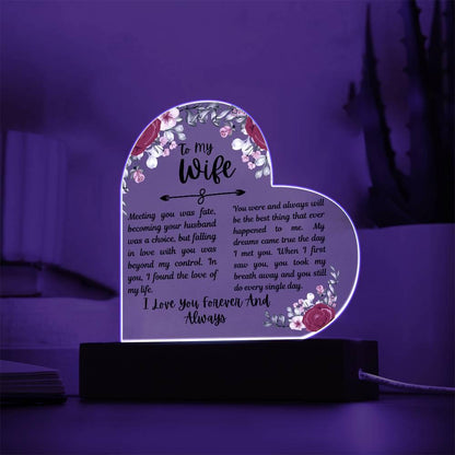 To my Wife Personalized Heart Acrylic Plaque – Wife Birthday Gifts – view 7