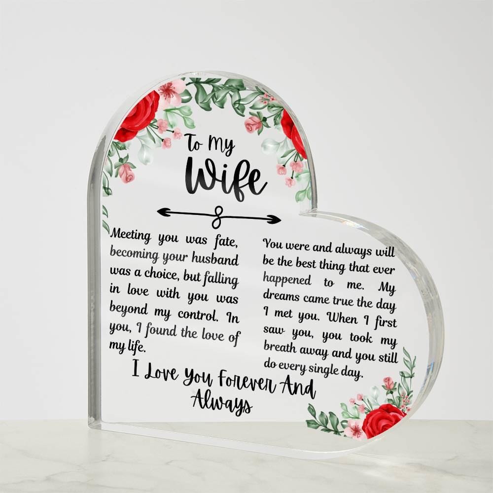 To my Wife Personalized Heart Acrylic Plaque – Wife Birthday Gifts – view 9