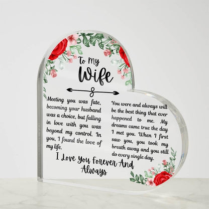 To my Wife Personalized Heart Acrylic Plaque – Wife Birthday Gifts – view 9