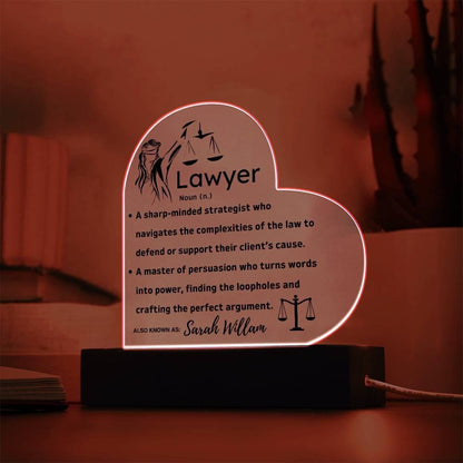 Personalized Lawyer Definition Heart Acrylic Plaque – Law Firm Gifts – view 8