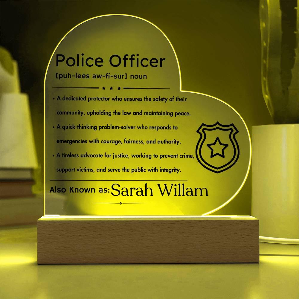 Personalized Police Officer Definition LED plaque – Police Mom – view 8