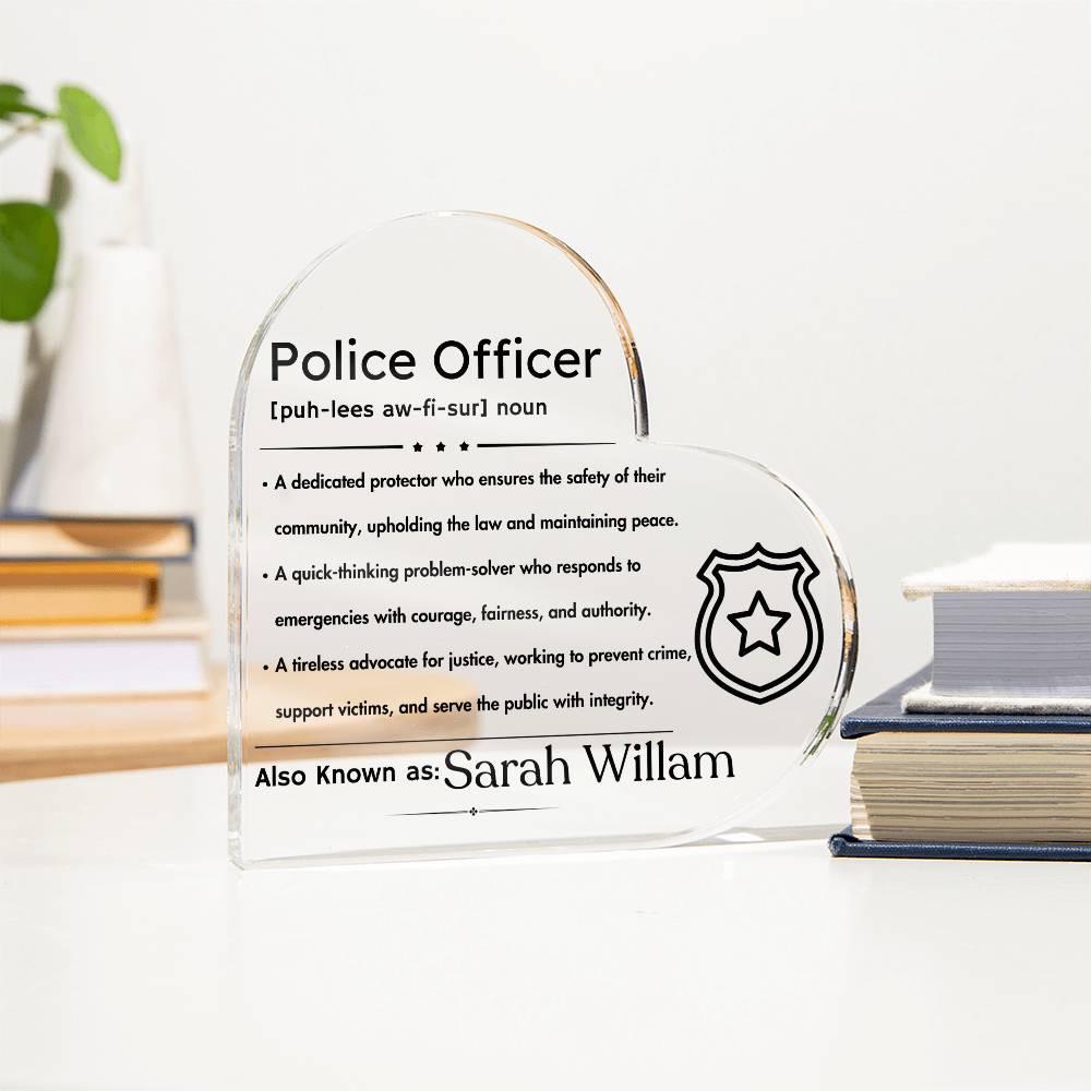 Personalized Police Officer Definition LED plaque – Police Mom – view 4