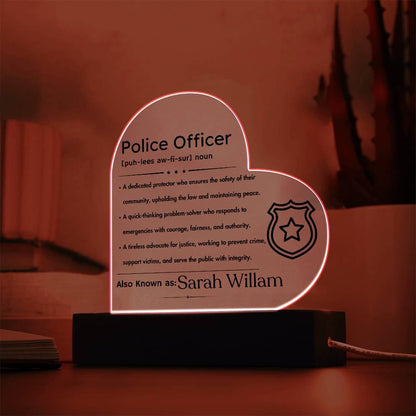 Personalized Police Officer Definition LED plaque – Police Mom – view 3