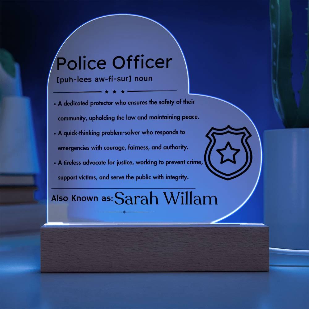Personalized Police Officer Definition LED plaque – Police Mom – view 9
