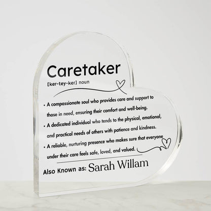 Personalized Caregiver Definition Heart Plaque – Gift for Caregiver – view 9