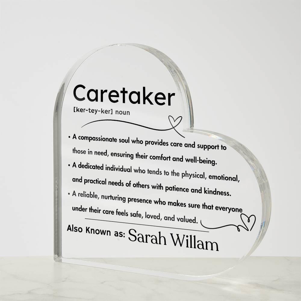 Personalized Caregiver Definition Heart Plaque – Gift for Caregiver – view 4