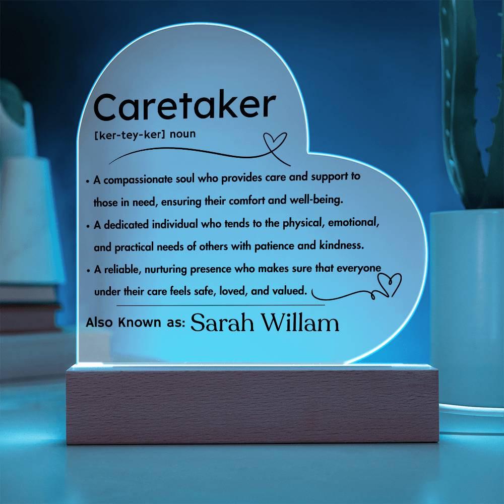 Personalized Caregiver Definition Heart Plaque – Gift for Caregiver – view 2