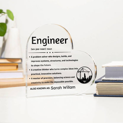 Personalized Engineer Definition Heart Plaque – Gift for Engineer – view 3