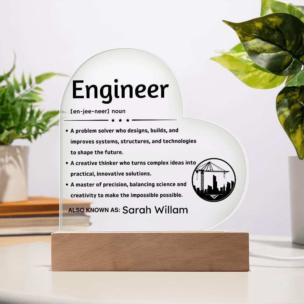 Personalized Engineer Definition Heart Plaque – Gift for Engineer – view 9