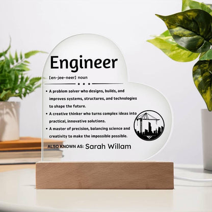 Personalized Engineer Definition Heart Plaque – Gift for Engineer – view 9