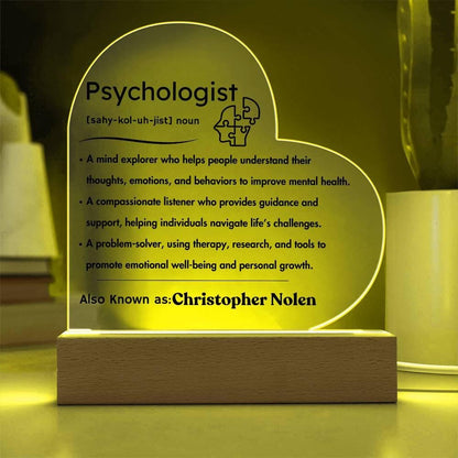Personalized Psychologist Definition Heart Plaque – Therapist Gift – view 10