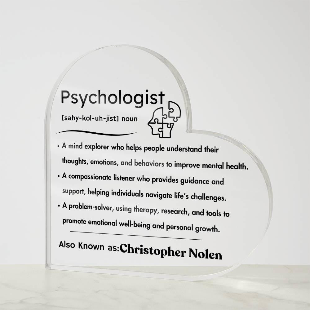 Personalized Psychologist Definition Heart Plaque – Therapist Gift – view 9