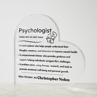 Personalized Psychologist Definition Heart Plaque – Therapist Gift – view 9