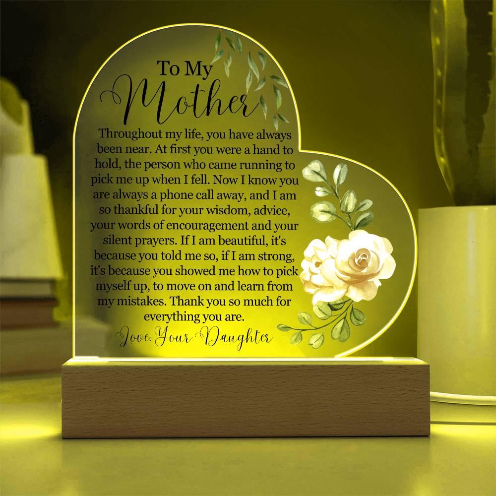 Custom To My Mother Heart Acrylic Plaque – Gift for Mom – view 8