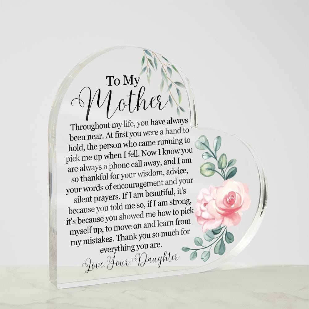 Custom To My Mother Heart Acrylic Plaque – Gift for Mom – view 5