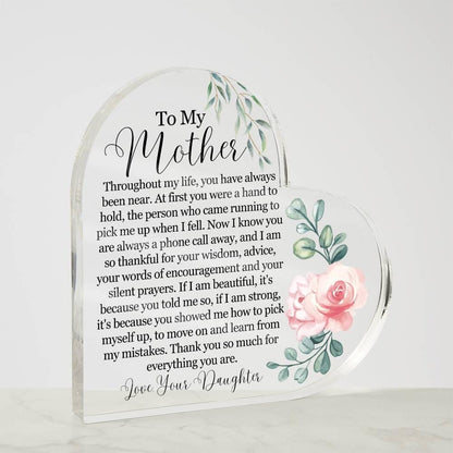 Custom To My Mother Heart Acrylic Plaque – Gift for Mom – view 5