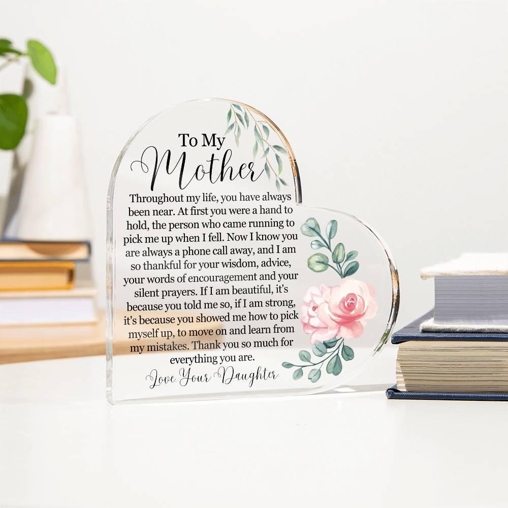 Custom To My Mother Heart Acrylic Plaque – Gift for Mom – view 4